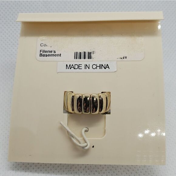 NWT Catherine Stein Design Gray & Gold Stretchy Ring - Picture 3 of 3